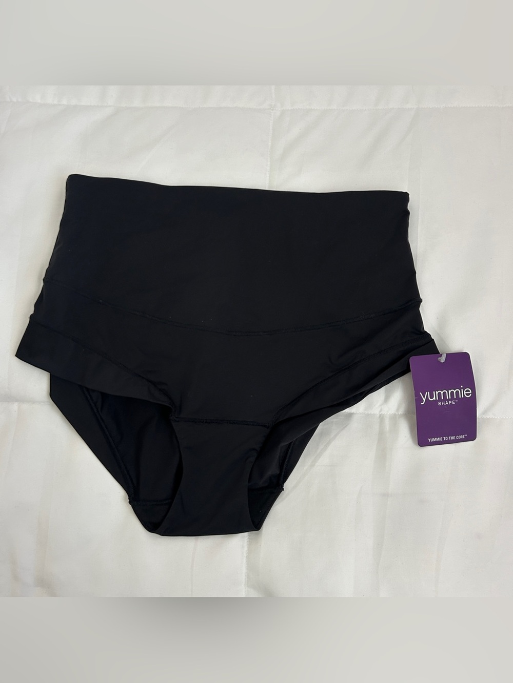 NWT Yummie. Black Mid waist briefs  in Small